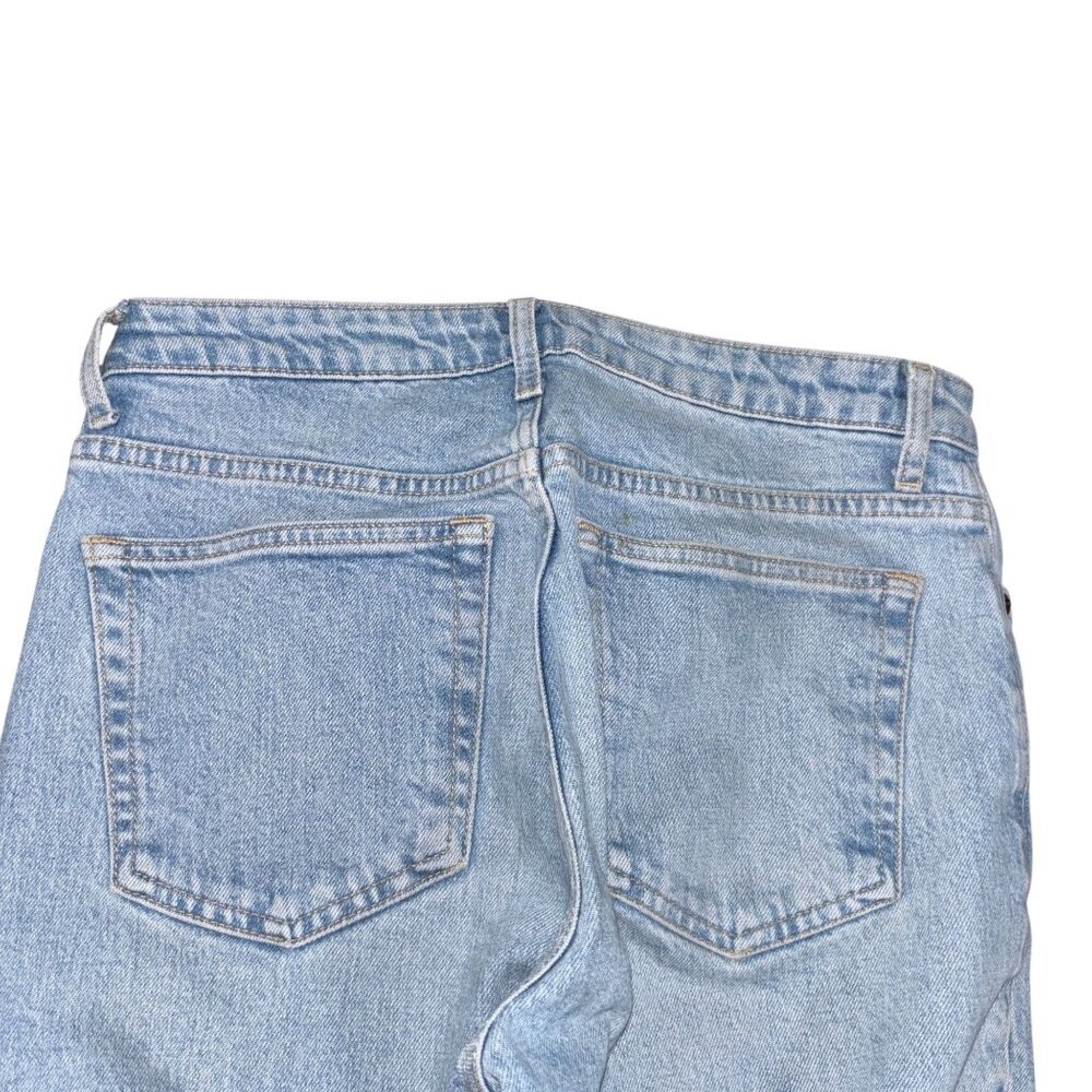 Top Shop 28/30 Straight Light Wash Raw Hem Denim Jeans - Picture 6 of 6